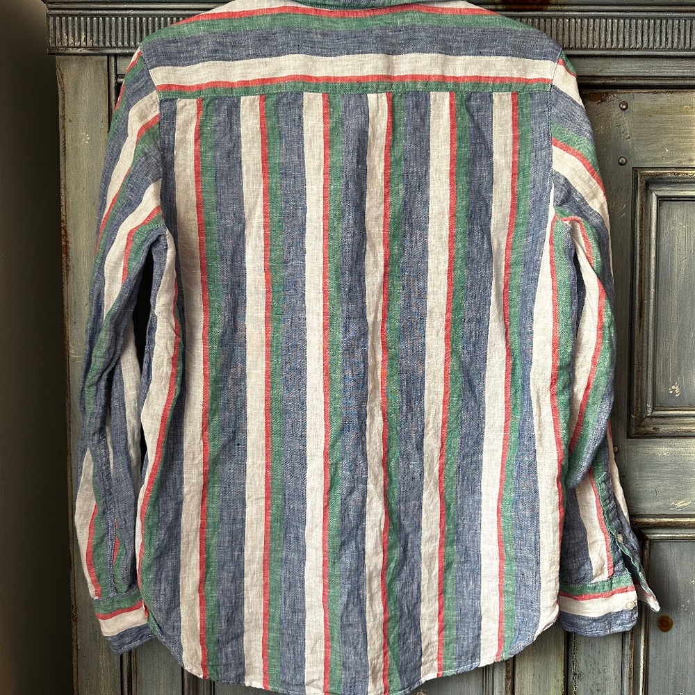 Frank & Eileen Eileen Striped Linen Relaxed Shirt Size XXS - Picture 7 of 7